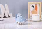 WUBIANJIE Hand Blown Glass Bird Statue Collectible Animal Art Paperweight, Living Room Bedroom Bookshelf Coffee Table Small Ornaments Shelf Home Decoration (Blue)