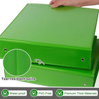 CIXILDTS 2-inch Round Ring Binder, Durable 2" 3 Ring Binder Fit Letter Size Paper, Green, 6-Pack