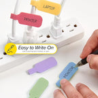 Wrap-It Storage Cable Labels - Medium, Macaron (30-Pack) - Write On Cord Tags for Wire Management and Identification
