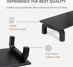 Anji Mountain Monitor Stand - Desktop Organizer & Laptop Riser, Ergonomic Monitor Riser, Space-Saving Monitor Stand for Desk, Durable Construction, Easy Assembly, Ideal for Home & Office,Black