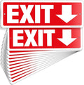 iSYFIX Exit Signs 12 Pack 12x4 Inch with Directional Down Arrows - Rust Free Aluminum, Laminated for UV, Weather, Scratch Resistance - Ideal for Offices, Schools, Theaters, Restaurants