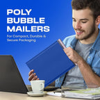Royal Blue Extra Large Poly Bubble Mailers 14.25x20 inch #7 | Self Seal Large Padded Envelopes | Air Cushioned Bubble Mailer | Usable Size 14.25x19 Lightweight Mailing Shipping Bags| 100 Pack Bulk