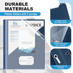 Teling 48 Pcs Clear Front Report Covers with 3 Prongs, Plastic Navy Blue Presentation Folders Bulk with 3 Pockets for A4 and Letter Size Paper, 90 Sheet Capacity, Document Covers for School Business