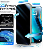 UltraGlass Ultra 9H+ Glass for iPhone 14 Pro Privacy Screen Protector [No.1 Military Grade Shatterproof & 100% Anti Spy] Glass Privacy Screen iPhone 14 Pro Tempered [Longest Durable],2 Pack