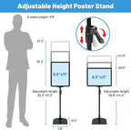 VAIIGO Sign Holder Stand 8.5 x 11, Adjustable Poster Stand for Table Top & Floor, Signage Display Stands, Floor Standing Sign Holder for Advertisement, Tradeshow, Store, Business, 2 Pack
