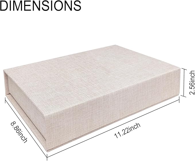 Sprsthai 8x10 Archival Photo Storage Box with Lid – Stackable Memory Keepsake Organizer for Photos, Certificates, Jewelry & Scrapbooking Supplies Beige