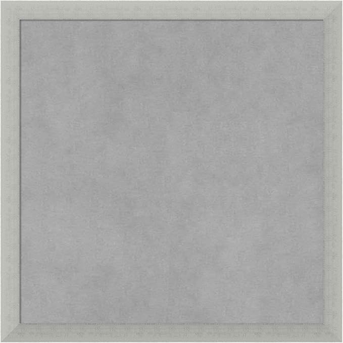 Amanti Art Silver Framed Magnetic Board 18x18 Small Vision Board for use with Magnets, 100% Metal Sheet to Display Items as Office Decor or for Home Organization in mudroom, Kitchen or Kids Room
