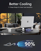 JCZT Aluminum Laptop Stand, Notebook Stand with Wrist Rest, Ergonomic Detachable Laptop Mount, Computer Stand Compatible with 10-17'' All Laptops Such as MacBook Air Pro/HP/Dell/Lenovo, Silver