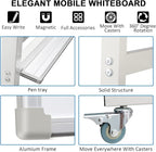 Max-officoo 40" x 28" Mobile Dry Erase Whiteboard Double-Sided White Boards on Wheels Flip-Over Magnetic Rolling Whiteboard with Stand, Aluminium Frame