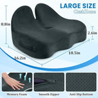 CushZone Seat Cushion, Memory Foam Office Chair Seat Cushion for Office Chairs/Car/Long Trip/Desk Chair/Gaming, Large Size for Sciatica & Hip & Tailbone Pain Relief, Sciatica Support (Deep Green)