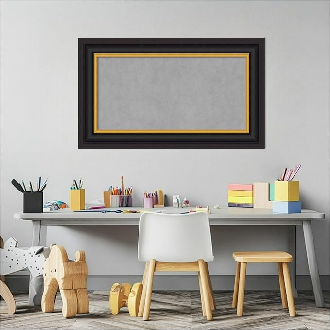 Amanti Art Black Framed Magnetic Board 18x30 Small Vision Board for use with Magnets, 100% Metal Sheet to Display Items as Office Decor or for Home Organization in mudroom, Kitchen or Kids Room