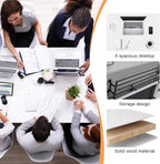 Conference Table,55.1''Folding Conference Room Table for 4-12 People,Mobile Flip Top MeetingTraining Table with Different Coulor and Styles for Offices, Classrooms,Meeting Room (8, 47.2''C)