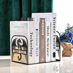 Personalized Name Bookends for Shelves, Unique Dragon Metal Book Ends Decorative, Non-Slip Book Stopper, Metal Fantasy Bookshelf Decor for Home Office Study Room, Customized Gifts Color05