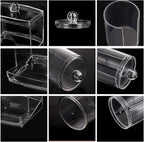 Tbestmax Bathroom Organizer Accessories Set-10 OZ,7 OZ Qtips Holder Storage with Clear Plastic Lids, Cotton Ball/Swabs Dispenser, Apothecary Container Jar 3 Pcs