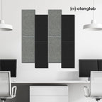 Olanglab Fiberglass Acoustic Wall Panels 4 Pack, 11.8'' x 23.6'' Sound Panels, Fabric Wrapped Sound Proof Panels for Walls (Black)