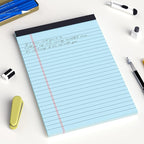 AILZFEI 6pcs Small Note Pad 5x8 College Ruled Blue Legal Pads Paper Notepads 6 Pack Study Back Writing Pads 5 x 8 Legal Pads Perforated Narrow Ruled Pads of Paper Blue