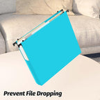 Shutex Extra Capacity Plastic Hanging File Folders,12 Pack Reinforced Expanding Hang Folder Letter Size,Accordian Pocket,Heavy Duty 2 Inch Expansion, Hard Hanging Folder Organizer for Office Home,Blue