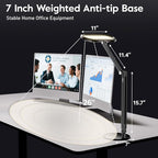 Premium LED Desk Lamp for Home Office – Eye-Caring Double Side Light with Knob Remote, Stepless Dimming & Color, Memory, Metal Table Lamp for Zoom, Studying, Video Conference, Flicker-Free, Glare-Free