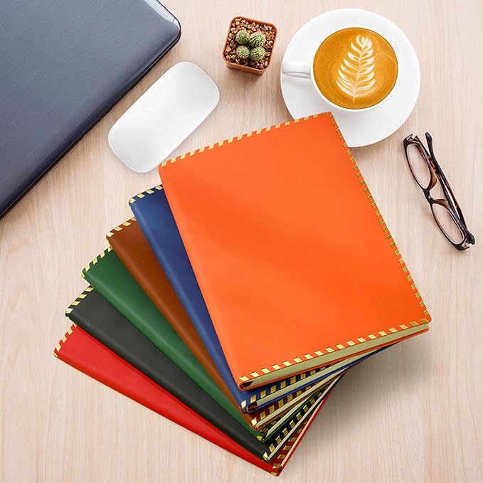 Vebermo Custom A5 Personalized Notebook with Your Logo Text PU Leather Customizable Notebook Daily Journals For Writeing-200 Lined Pages Brown