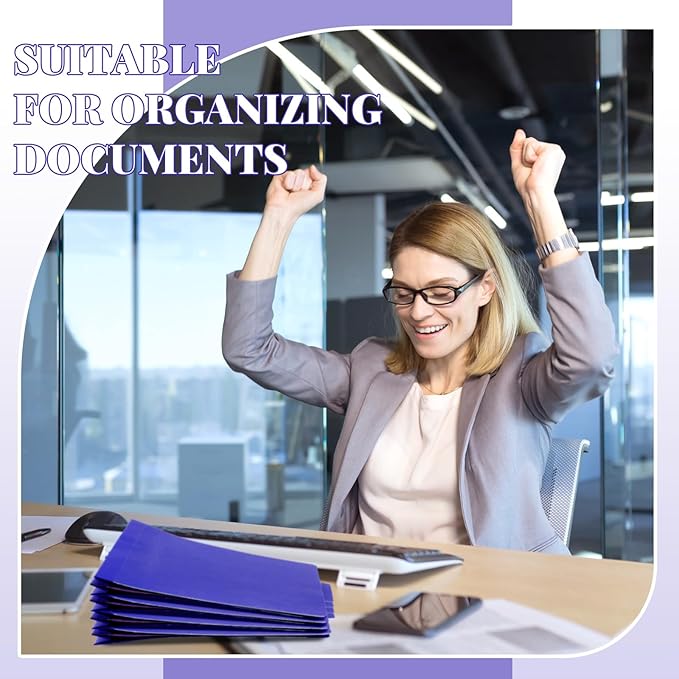 Skyygemm 48 Pcs Classification Folders Letter Size, 2 Divider Pressboard File Folders with 3. 5 Inch Expansion, 2 Prongs Fastener, Heavy Duty Office File Organizers for Teachers, Medical (Purple)
