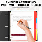 WOT I Telescoping Project Organizer 2-Pack, Refillable 3 Ring Binder with Dividers and Pockets, 13 Pocket Folders, 1 Inch 3 Rings, Black