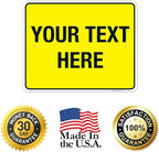Personalized Custom Yellow Background Customize for Office, Business, Workplace, Home, Airbnb, Delivery Sign, 24x30 Inches, Rust Free .063 Aluminum, Fade Resistant, Made in USA by Sigo Signs