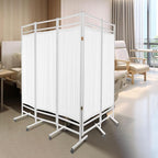 Medical Privacy Screens, Waterproof Nylon Fabric, 98.4 * 70.9 in Foldable Rolling Medical Privacy Screen with Silent Wheels, Suit for Hospitals, Clinics, and Nursing Homes (White, 5 Panels)