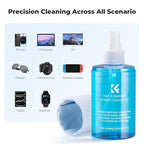 K&F CONCEPT Screen Cleaner Spray, with 2 Microfiber Cleaning Cloth, Touchscreen Cleaning Kit for LCD LED DVD TV, Smartphone, iPad, Laptop, Tablet Monitor, Computer Monitor, Electronic Devices (200ml)