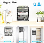 KZWKRG 6 Tier Magnetic File Holder, Large Capacity Mesh Hanging Wall Organizer Vertical Magnetic Hanging File Organizer, Magnetic File Folder Holder for File Cabinets, Office, Whiteboard (Black)