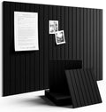 Fluxynara Large Felt Bulletin Board 36" x 24" Cork Board Alternative-6 Pack with 40 Safe Removable Adhesive Tabs, Cork Boards for Walls Cork Board for Home Office Classroom Pin Board (Black)