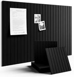 Fluxynara Large Felt Bulletin Board 36" x 24" Cork Board Alternative-6 Pack with 40 Safe Removable Adhesive Tabs, Cork Boards for Walls Cork Board for Home Office Classroom Pin Board (Black)