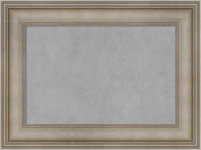 Amanti Art Silver Framed Magnetic Board 17x23 Small Vision Board for use with Magnets, 100% Metal Sheet to Display Items as Office Decor or for Home Organization in mudroom, Kitchen or Kids Room