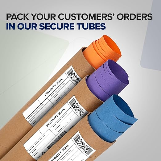 2" x 24" Reinforced Kraft Paper Mailing Tubes, Pack of 4 Tubes with 2 Caps Each – USPS Approved Poster Tube – Made in USA Cardboard Tube for Shipping and Storing Posters, Prints, Artwork, or Documents