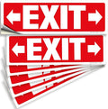 iSYFIX Exit Signs Stickers 6 Pack 12x4 Inch - Laminated Premium Vinyl Directional Right & Left Arrow Signs for Buildings, Office, Workplace, Stores, Schools, Theaters, Parking, Restaurants, Factories