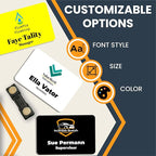 Magnet Me Up Custom Printed Magnetic Name Tag Badge with Logo on Top, 2x3 inch, Full-Color Customizable Identification Label, for Schools, Offices, Businesses, Made in USA