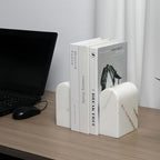 Faticdorr Luxury Marble Bookends for Shelves, 13LB Heavy Duty Marble Book Ends for Heavy Books, Stone Bookends Decorative, Polished, Calacatta Gold Arch, Set of 2