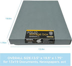 Lineco Folio Storage Box, Clamshell Design with Metal Edge. 13.5x19.5x1.75 Inches, Archival Boxboard, Preserve Photos, Cards, Magazines, Documents, Art, Ephemera, Family Records, Gray, Pack of 1