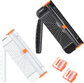 2 Set A4 Paper Cutter 12 Inch Titanium Paper Trimmer Scrapbooking Tool with 2pcs Replacement Blades with Automatic Safety Guard and Side Ruler for Craft Paper,Cardstock,Photo,Coupon, Label
