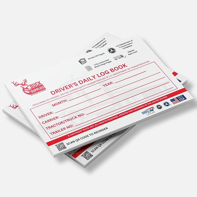 25 Pack Driver Daily Log Books for Truck Drivers with 7 & 8 Day Recap - 35 Sets of Forms Per Log Book, 2-Ply Carbonless, 5.5" x 8.5", DOT Log Book for Truck Drivers, FMCSA Compliant, Easy Tear-Out
