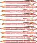 CRME Custom Engraved Ballpoint Pens Bulk Customized Metallic Printed Name Pens Personalized Pen with Text Logo Flowing Black Ink Smooth Writing for School,Journaling,Wedding,Office Rose Gold Pen