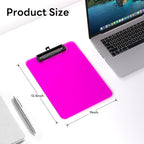 Zoenley A4 Plastic Clipboard Set of 12, Dark Colorful12.5 x 9" Letter Size for Classroom, Students, Teacher, Nurse, A4 Clear 8.5 x 11 Clip Board with Low Profile Black Clip, Office & School Supplies