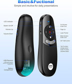 Presentation Clicker Compatible with Bluetooth 5.1 & RF 2.4GHz Dual Modes Long Range Wireless Presenter Clicker Remote Powerpoint Clicker Slide Clicker for Office Classroom Teacher Powered by AAA