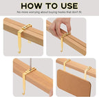 Amylove 4 Pcs Adjustable Cubicle Hanger Universal Partition Metal Cubicle Hooks Door Hanger, Adjusted to Fit Panels with 1 3/8 Inch to 3 1/2 Inch Thickness for Office Whiteboard (Gold)
