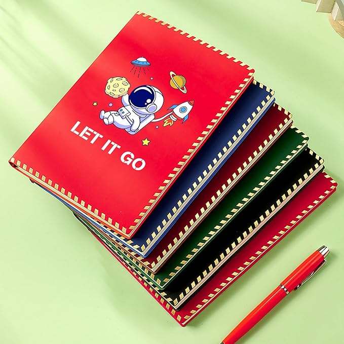 Vebermo Custom A5 Personalized Notebook with Your Logo Text PU Leather Customizable Notebook Daily Journals For Writeing-200 Lined Pages(Blue)