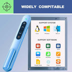 QUI Presentation Clicker for PowerPoint, RF 2.4GHz USB Wireless Presenter Remote with Volume Control, PowerPoint Clicker Slide Advancer for Mac, Windows, Laptop, Keynote