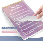 To Do List Notepad - Daily Planner Notepad Undated 52 Sheets Tear Off, 6.5" x 9.8" Checklist Productivity Organizer with Hourly Schedule for Tasks