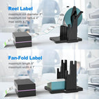 Vazioyar Label Holder for Rolls and Fan-Fold Labels，Compatible with Manual Recycling of Label Rolls(Large Holder)
