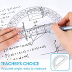 Hoiny 10 Pack Clear Protractor, 6 Inch Plastic Protractors, 180 Degrees Accurate Math Geometry Tools for School, Office, Classroom (Clear)