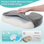 Office Chair Seat Cushion, Cooling Gel Enhanced Memory Foam Cushion for Long Sitting - Back, Sciatica, Coccyx, Tailbone Pain Relief Pillow - for Office, Gaming, Car, Wheelchair - Light Grey, X-Large