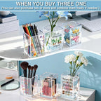 QYUVK Trust The Journey Acrylic Pencil Holder Cup, Inspirational Gifts for Friends Coworker, Funny Sea Turtle Pen Holder for Women Girls Turtle Lover, Pencil Cup for Desk, Marker Makeup Organizer